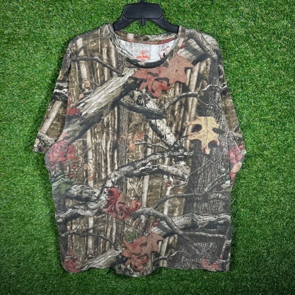 Game‎ Winner Mens 2XL Real Tree Camo T-Shirt Forest Hunting Brown Green